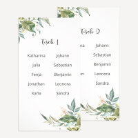 Tischplan Hochzeit "Green Magic" 8 Tische