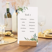Tischplan Hochzeit "Green Magic" 8 Tische