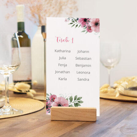 Tischplan Hochzeit "Bohemian Summer" 8 Tische