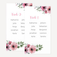 Tischplan Hochzeit "Bohemian Summer" 8 Tische