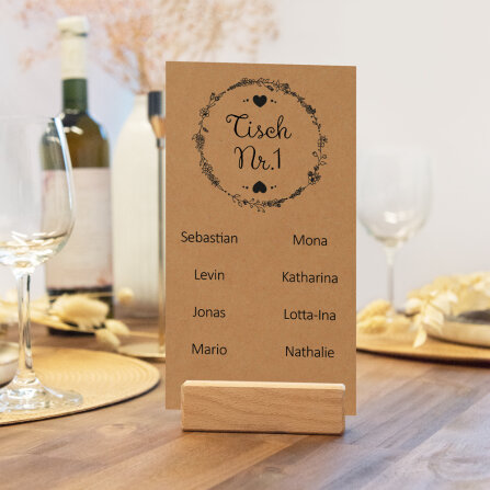 Tischplan Hochzeit "Vintage Natural" 12 Tische