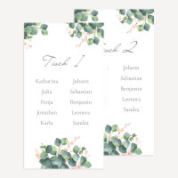 Tischplan Hochzeit "Eukalyptus Ranken" 12 Tische