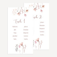 Tischplan Hochzeit "Wild Flowers" 8 Tische