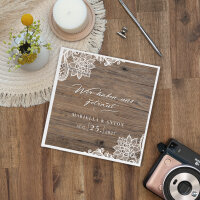 Gästebuch Hochzeit personalisiert "Holz und Spitze"