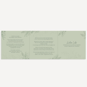 Einladungskarte Hochzeit Wilde Zweige salbeigrün