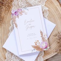 Hochzeitseinladung Pampasgras weiß