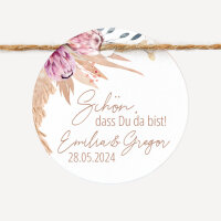 24 x Geschenkanhänger rund "Pampasgras" online selbst gestalten