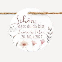 24 x Geschenkanhänger rund "Wild Flowers" online selbst gestalten