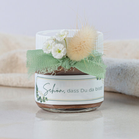 Gastgeschenk Mini Nutella Glas + Aufkleber...
