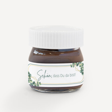 Gastgeschenk Mini Nutella Glas + Aufkleber...