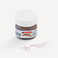 Gastgeschenk Mini Nutella Glas "Zwei Herzen" online selbst gestalten