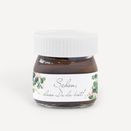 Gastgeschenk Mini Nutella Glas "Eukalyptus...