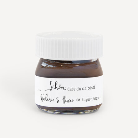 Gastgeschenk Mini Nutella Glas mit Aufkleber...
