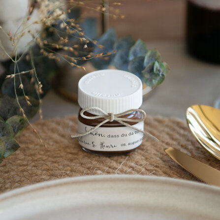 Gastgeschenk Mini Nutella Glas mit Aufkleber...