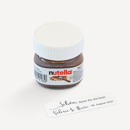 Gastgeschenk Mini Nutella Glas mit Aufkleber "Minimalistisch" online selbst gestalten