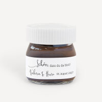 Gastgeschenk Mini Nutella Glas mit Aufkleber "Minimalistisch" online selbst gestalten
