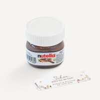 Gastgeschenk Mini Nutella Glas "Wildromantische Blüten"