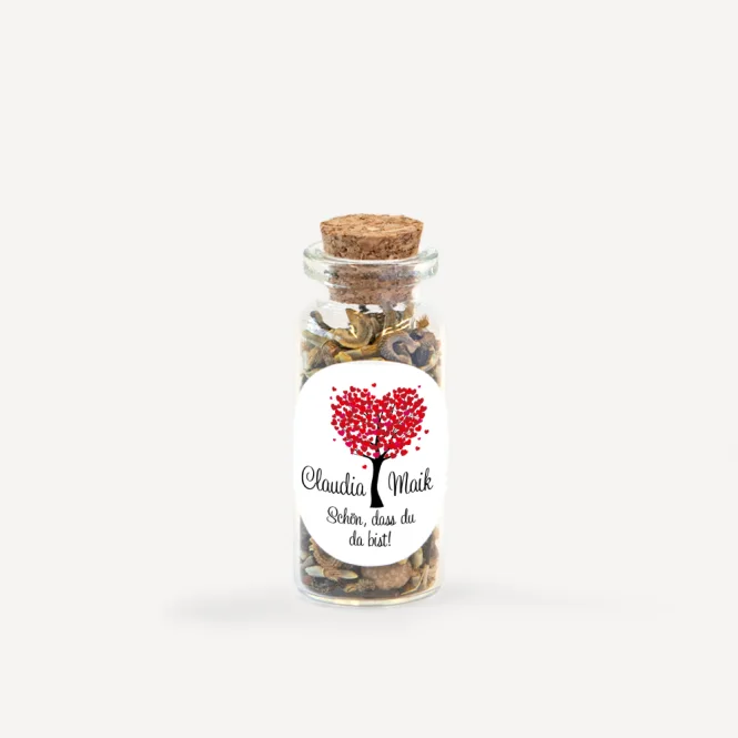 Gastgeschenk Mini Glasröhrchen mit Aufkleber...