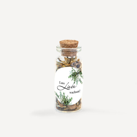 Gastgeschenk Mini Glasröhrchen mit Aufkleber...