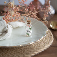 Gastgeschenk Mini Glasröhrchen mit Aufkleber "Greenery" Lass Liebe wachsen