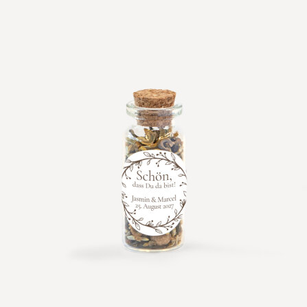 Gastgeschenk Mini Glasröhrchen mit Aufkleber...
