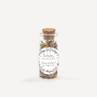 Gastgeschenk Mini Glasröhrchen mit Aufkleber "Vintage Dreams" online selbst gestalten