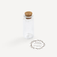 Gastgeschenk Mini Glasröhrchen mit Aufkleber "Vintage Dreams" online selbst gestalten