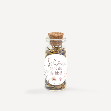 Gastgeschenk Mini Glasröhrchen mit Aufkleber...