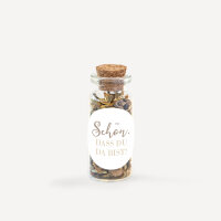 Gastgeschenk Mini Glasröhrchen mit Aufkleber "Liebesbotschaft" Schön, dass Du da bist!