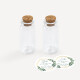 Gastgeschenk Mini Glasröhrchen mit Aufkleber Salz & Pfeffer "Eukalyptus Geometrie" 2er Set