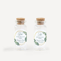 Gastgeschenk Mini Glasröhrchen mit Aufkleber Salz & Pfeffer "Eukalyptus Geometrie" 2er Set online selbst gestalten
