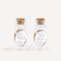 Gastgeschenk Mini Glasröhrchen mit Aufkleber Salz & Pfeffer "Boho Pampas" 2er Set unpersonalisiert