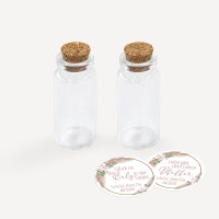 Gastgeschenk Mini Glasröhrchen mit Aufkleber Salz & Pfeffer "Boho Pampas" 2er Set unpersonalisiert
