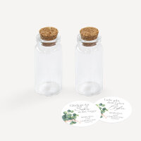 Gastgeschenk Mini Glasröhrchen mit Aufkleber Salz & Pfeffer "Eukalyptus Ranken" 2er Set online selbst gestalten