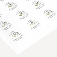 Aufkleber Hochzeit "Green Magic" 3 cm online selbst gestalten