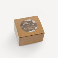 24 x Aufkleber Hochzeit "Holz und Spitze" 4 cm online selbst gestalten