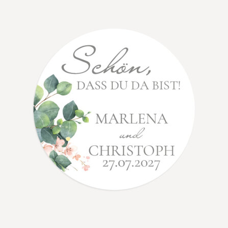 24 x Aufkleber Hochzeit "Eukalyptus Ranken" 4...