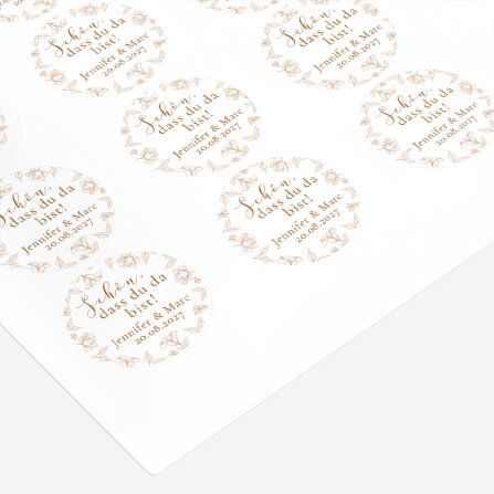 40 x Aufkleber Hochzeit "Rustikale Spitze" 3 cm online selbst gestalten