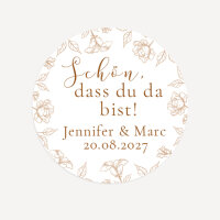 40 x Aufkleber Hochzeit "Rustikale Spitze" 3 cm online selbst gestalten