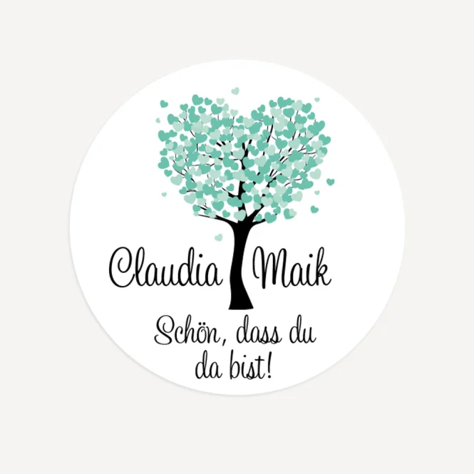 Aufkleber Hochzeit "Herzbaum"