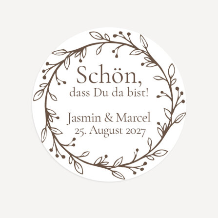 40 x Aufkleber Hochzeit "Vintage Dreams" 3 cm...