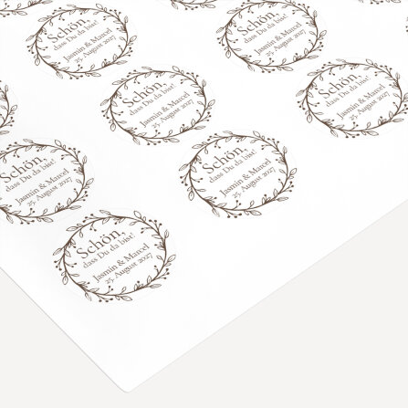 40 x Aufkleber Hochzeit "Vintage Dreams" 3 cm online selbst gestalten