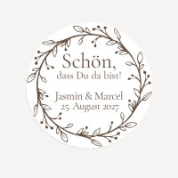 40 x Aufkleber Hochzeit "Vintage Dreams" 3 cm online selbst gestalten