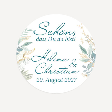 24 x Aufkleber Hochzeit "Botanical Greenery" 4...
