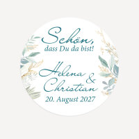 24 x Aufkleber Hochzeit "Botanical Greenery" 4 cm online selbst gestalten