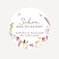 Aufkleber Hochzeit "Wildromantische Blüten"