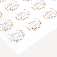 Aufkleber Hochzeit "Wildromantische Blüten"