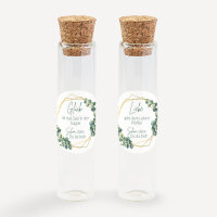 Gastgeschenk Glasröhrchen mit Aufkleber Salz & Pfeffer "Eukalyptus Geometrie" 2er Set unpersonalisiert