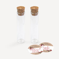 Gastgeschenk Glasröhrchen mit Aufkleber Salz & Pfeffer "Vintage rote Blumen" 2er Set online selbst gestalten