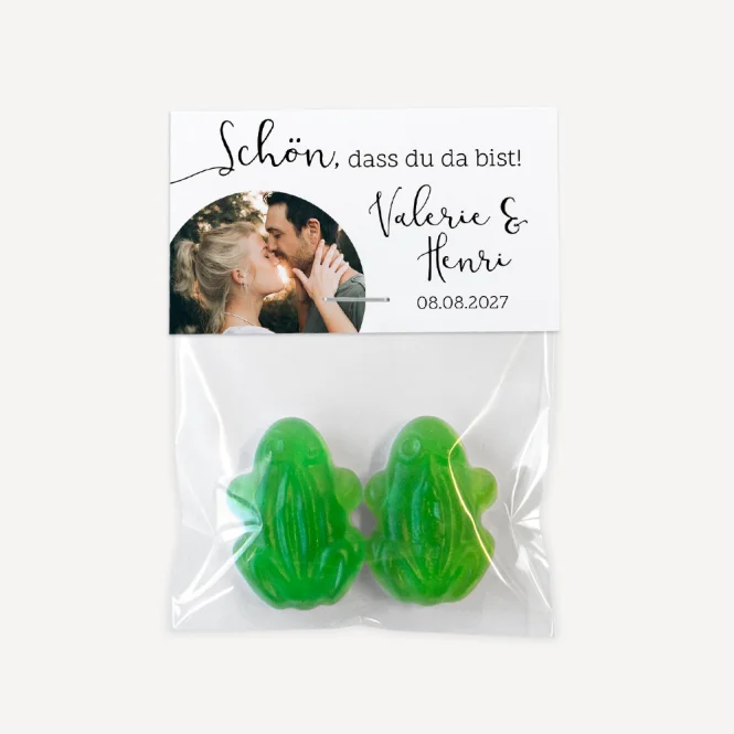 Gastgeschenk Tüte transparent mit Etikett...